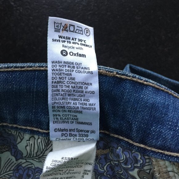M&S Medium Wash Bootcut / Flare Cotton Comfy Y2K Jeans - Picture 12 of 12